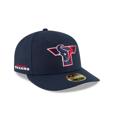 Blue Houston Texans Hat - New Era NFL Logo Mix Low Profile 59FIFTY Fitted Caps USA8592341